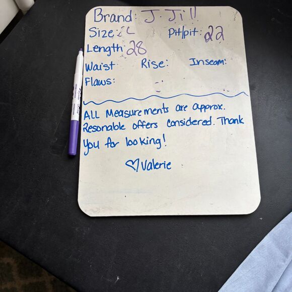 J. Jill Blue Rain Chambray Lace-up Pullover Peasant Pop Over Blouse Top Size L - Picture 13 of 13